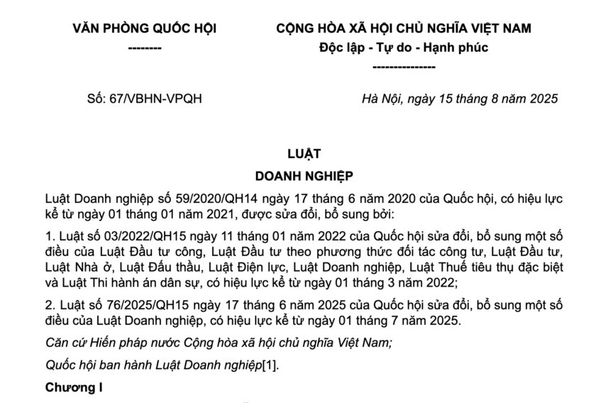 dịch vụ thành lập doanh nghiệp trọn gói Luật Doanh nghiệp 2025